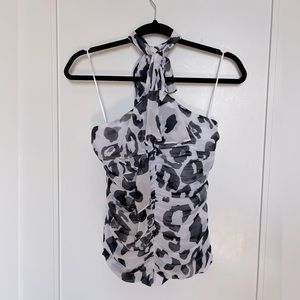 Express halter tank top with side zipper. XS